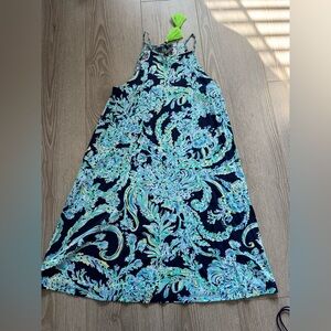 Lilly Pulitzer Margot Swing Dress in High Tide Navy Scuba Doo